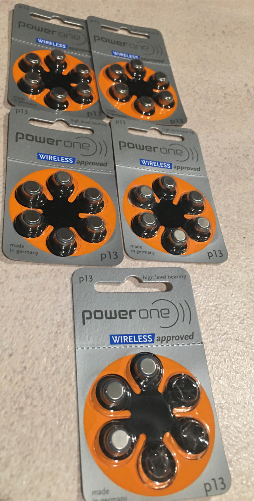 PowerOne P13 High Level Hearing Aid Battery – Lot Of 27 Batteries Cells exp 2024