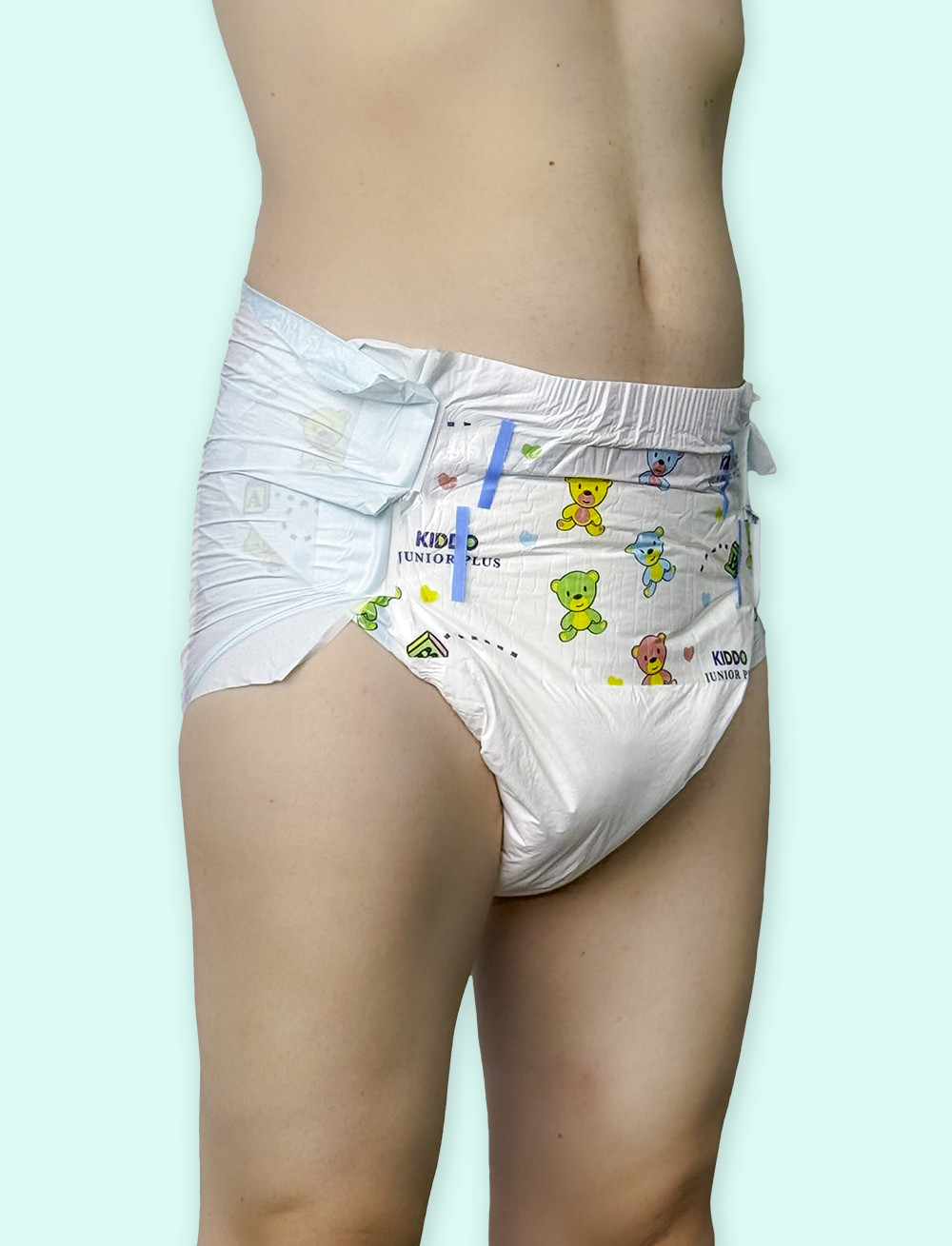 2-Pack of Kiddo Junior Maxi Plus 4-Tape Plastic Backed ABDL Holds 9,000ml Size L