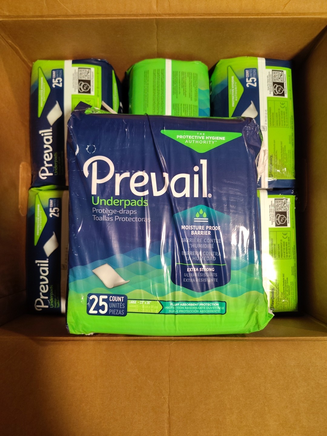 Prevail. Disposable Underpad Fluff 23X36″ 6 Bags 150 pads TOTAL
