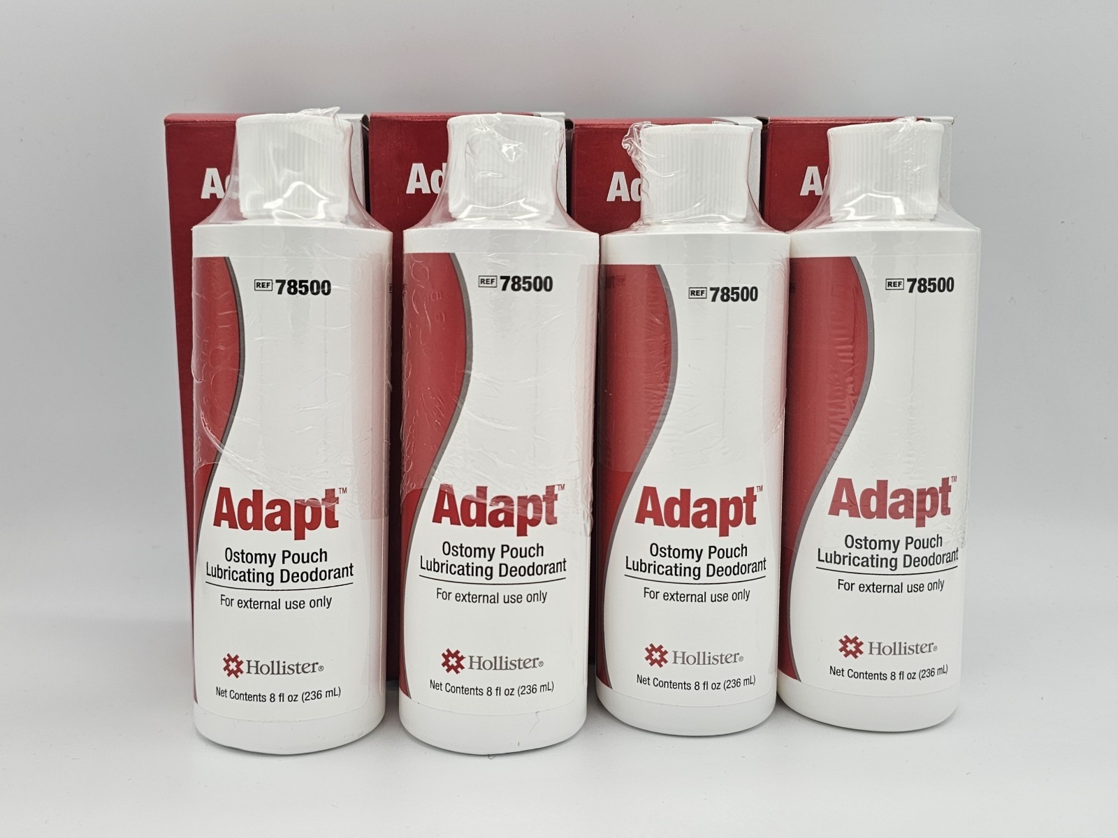 4 units Hollister 78500 Adapt Ostomy Pouch Lubricating Deodorant 8oz each