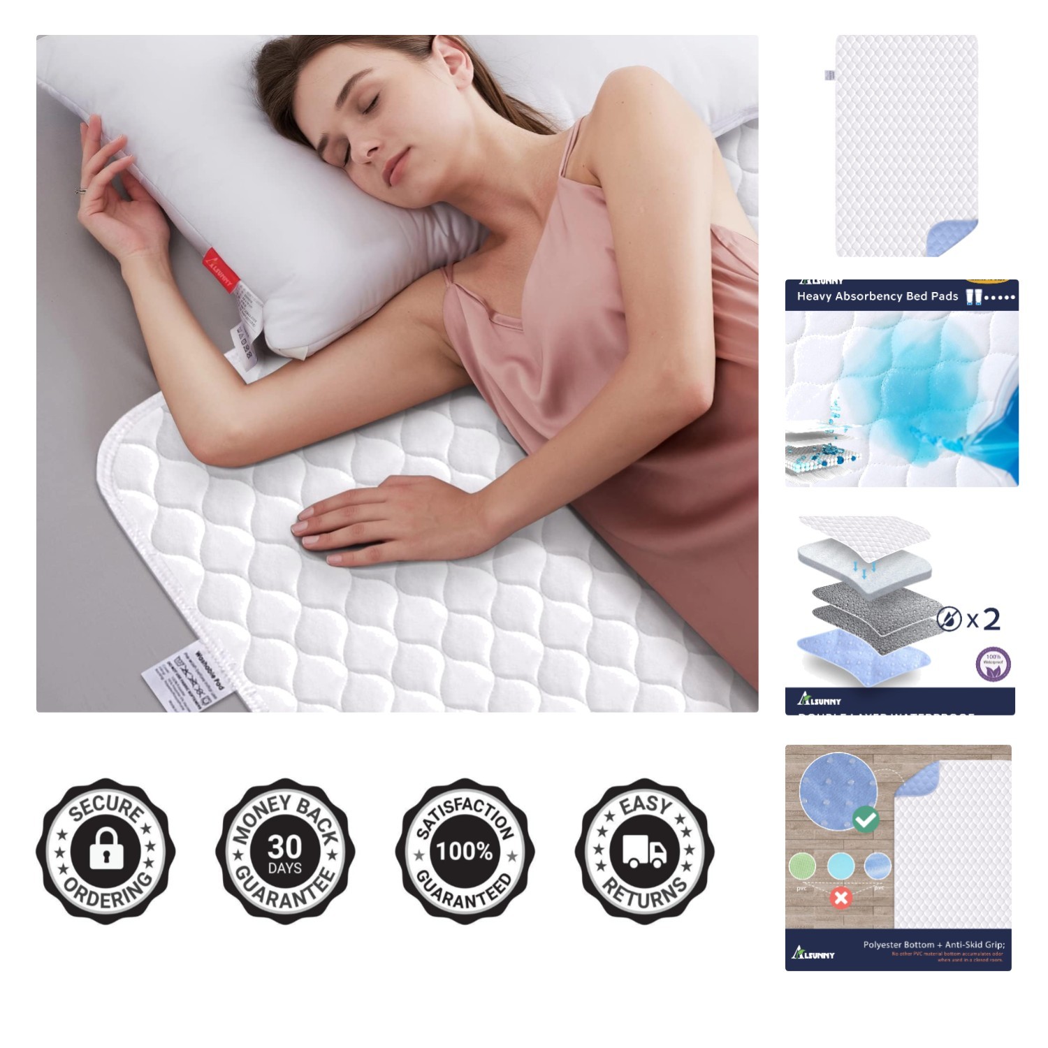 Overnight Protection Bed Pad 36×72 – Comfortable, Waterproof & Machine Washable