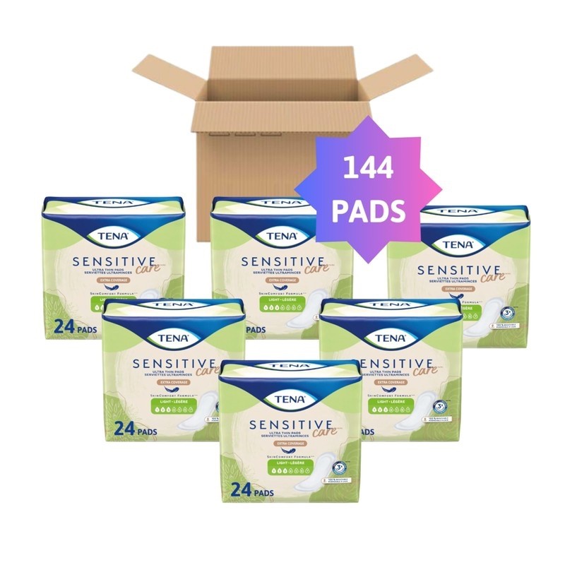 TENA Sensitive Care Incontinence Pads, Size 3 Light, 144 count