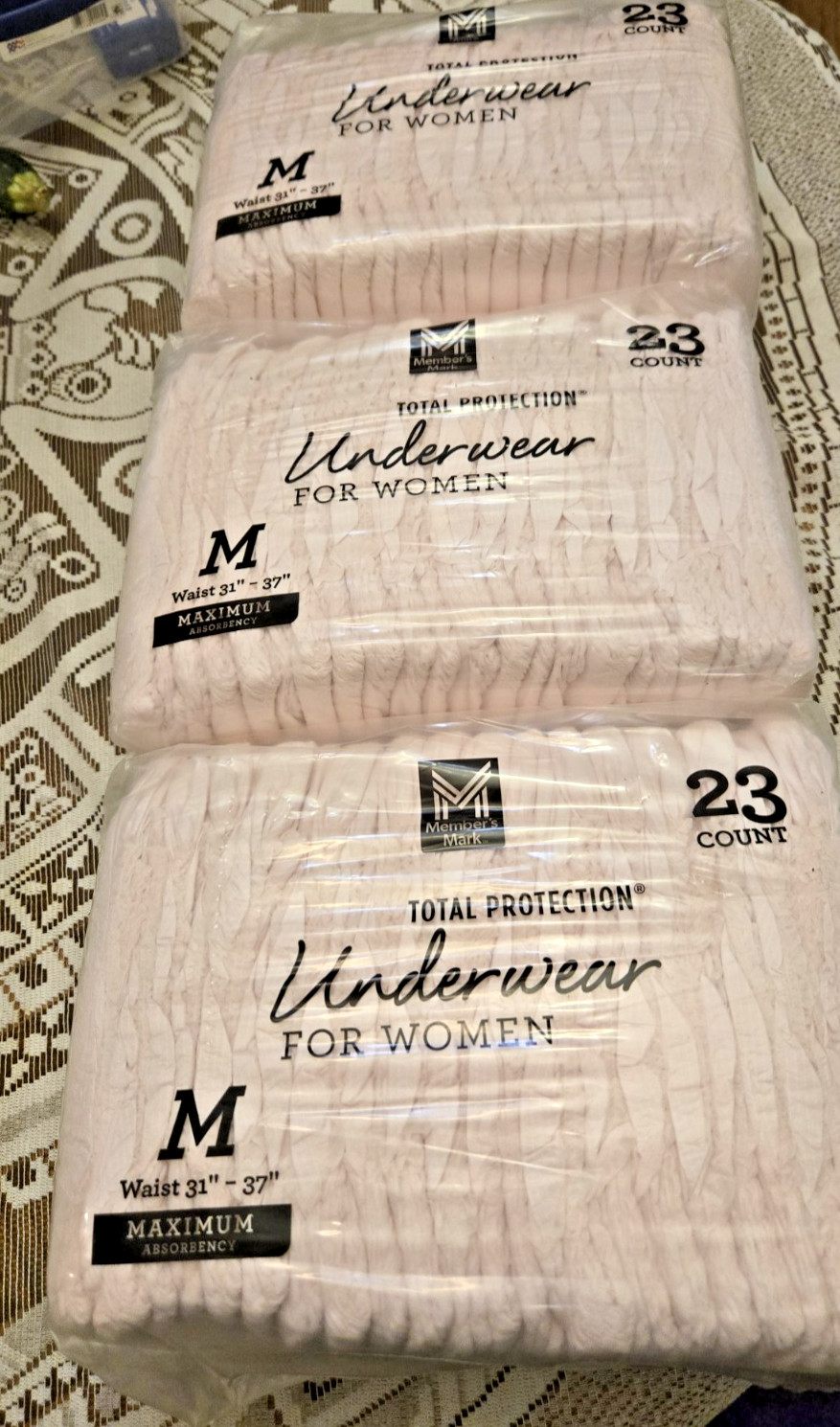 Members Mark Women’s Underwear Size Medium Pink Disposable 69 Count Maximum