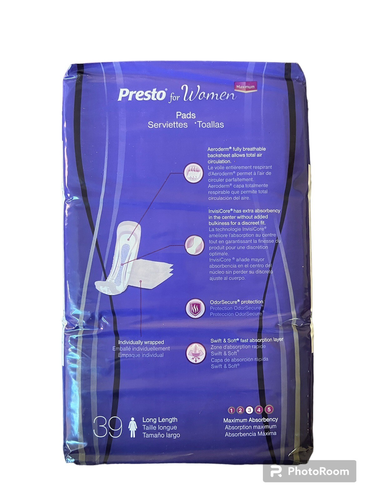 2x Presto Pads Incontinence Maximum Absorbency Long