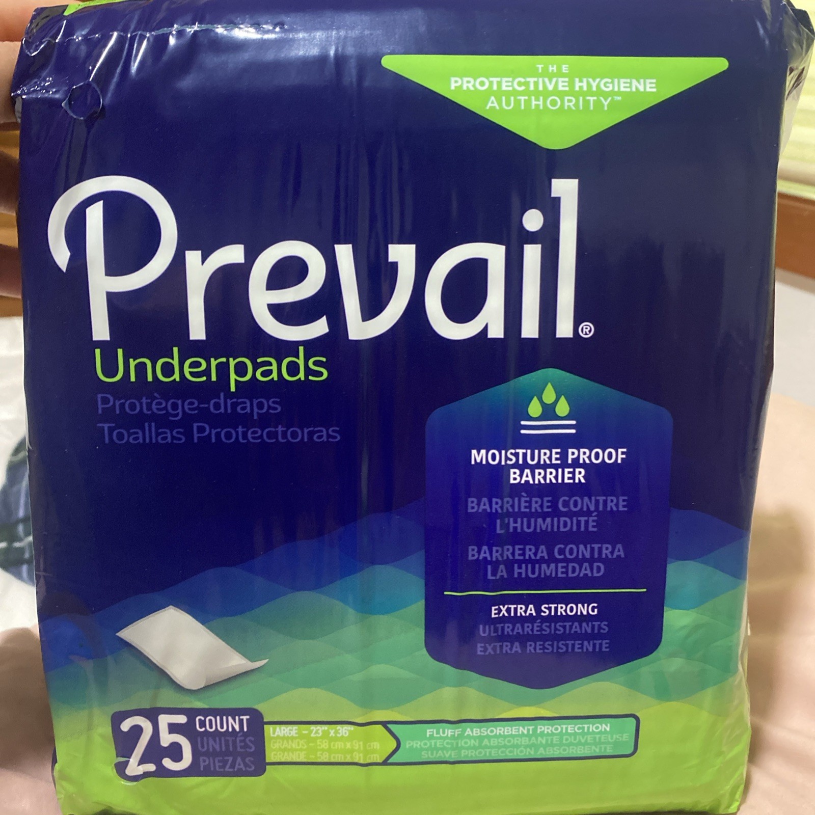Prevail Total Care Disposable Underpad Fluff 23X36″ – 25 Pads