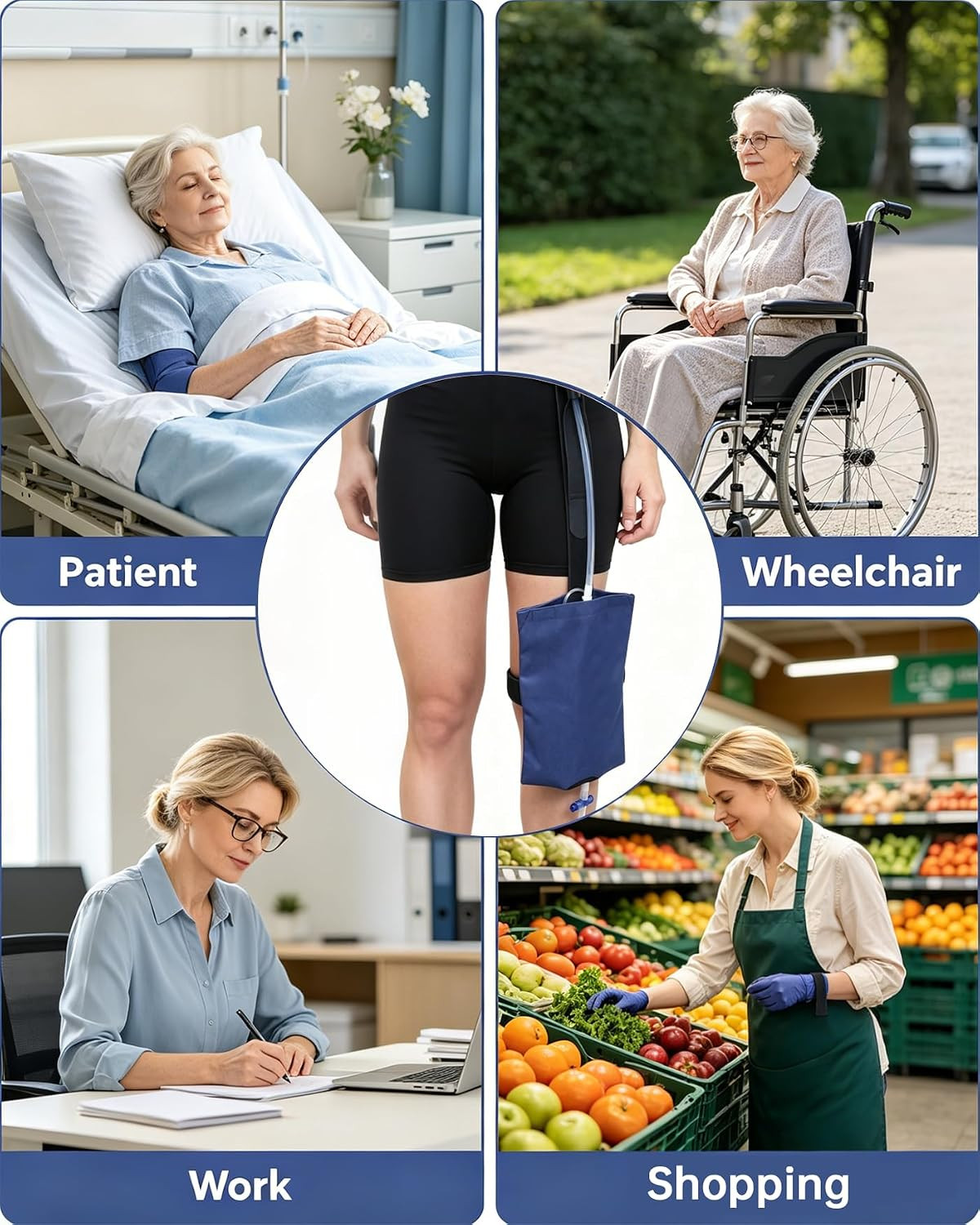 Catheter Leg Bag Holder Strap, Urinary Drainage Bag Cover for Foley Catheter Bag