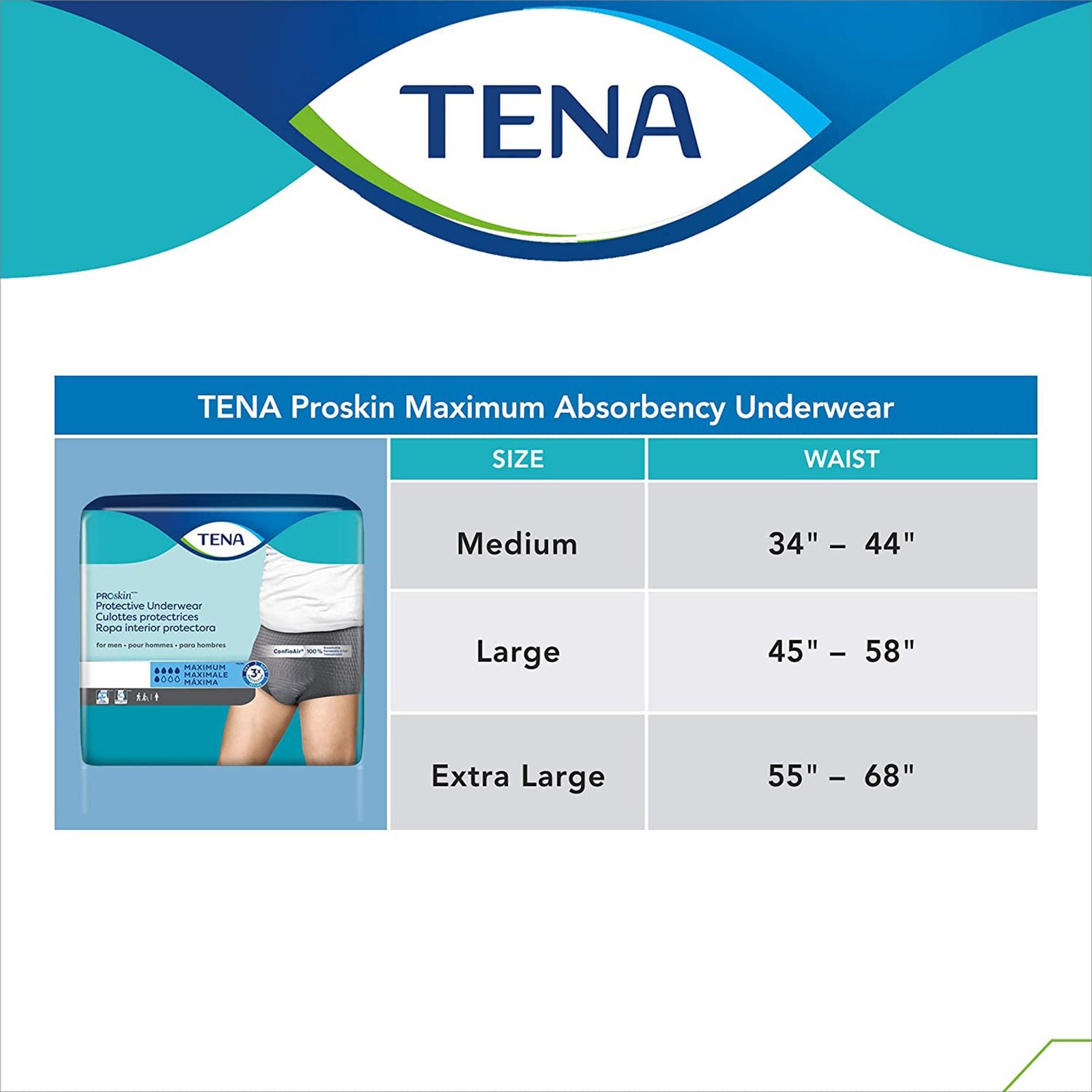TENA Disposable Underwear Male Large Maximum 72 Ct