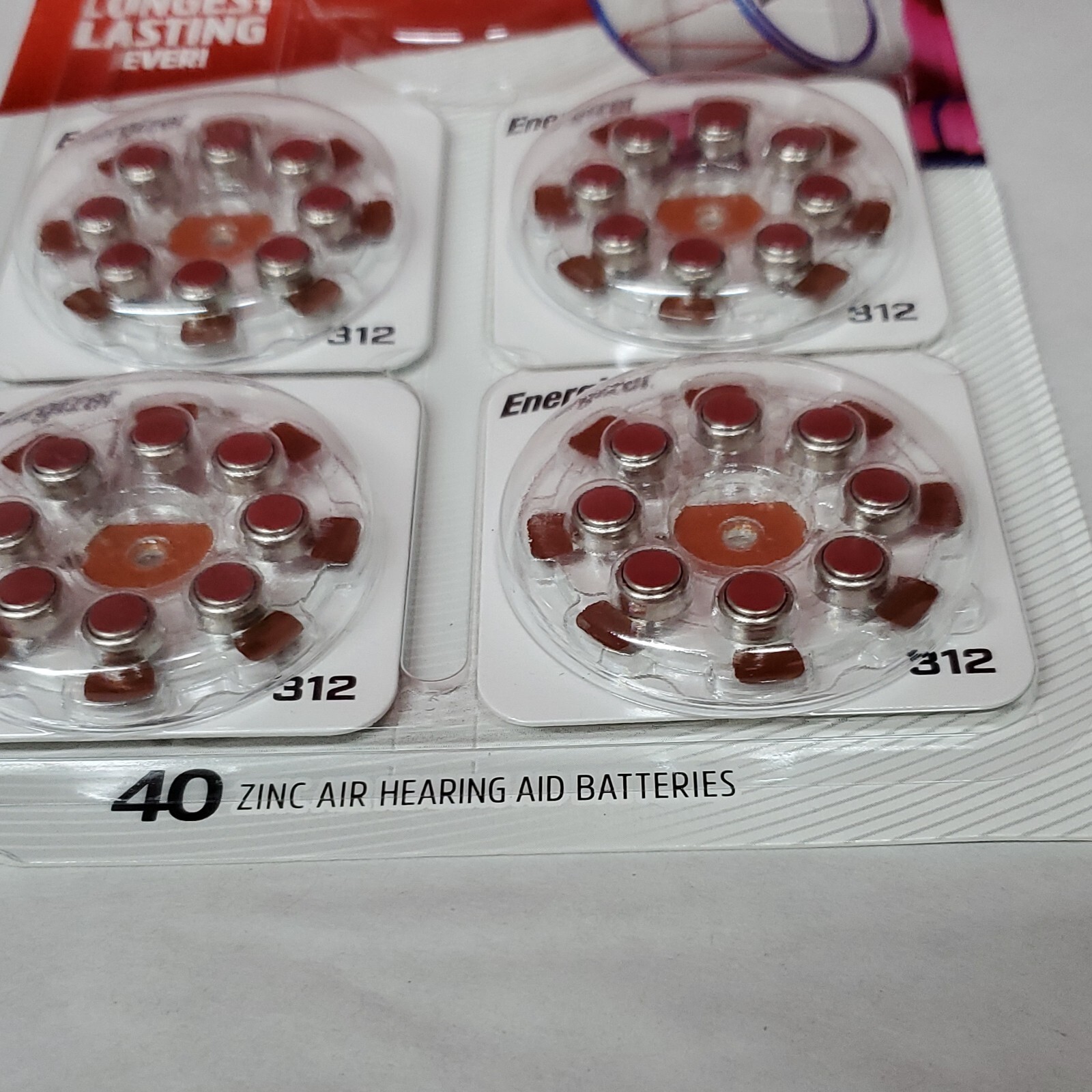 Energizer Hearing Aid Size 312 Batteries, 32 Count EXP 04/2025 1.45 V Zinc Air
