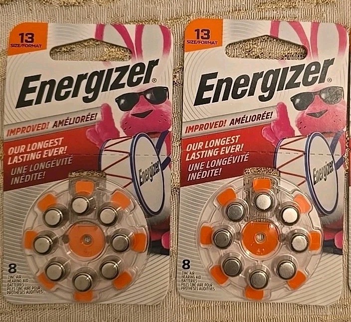 Lot Of 2 Energizer 8 Zinc Hearing Aid Batteries (13 size format) 9/26 ORIGINAL