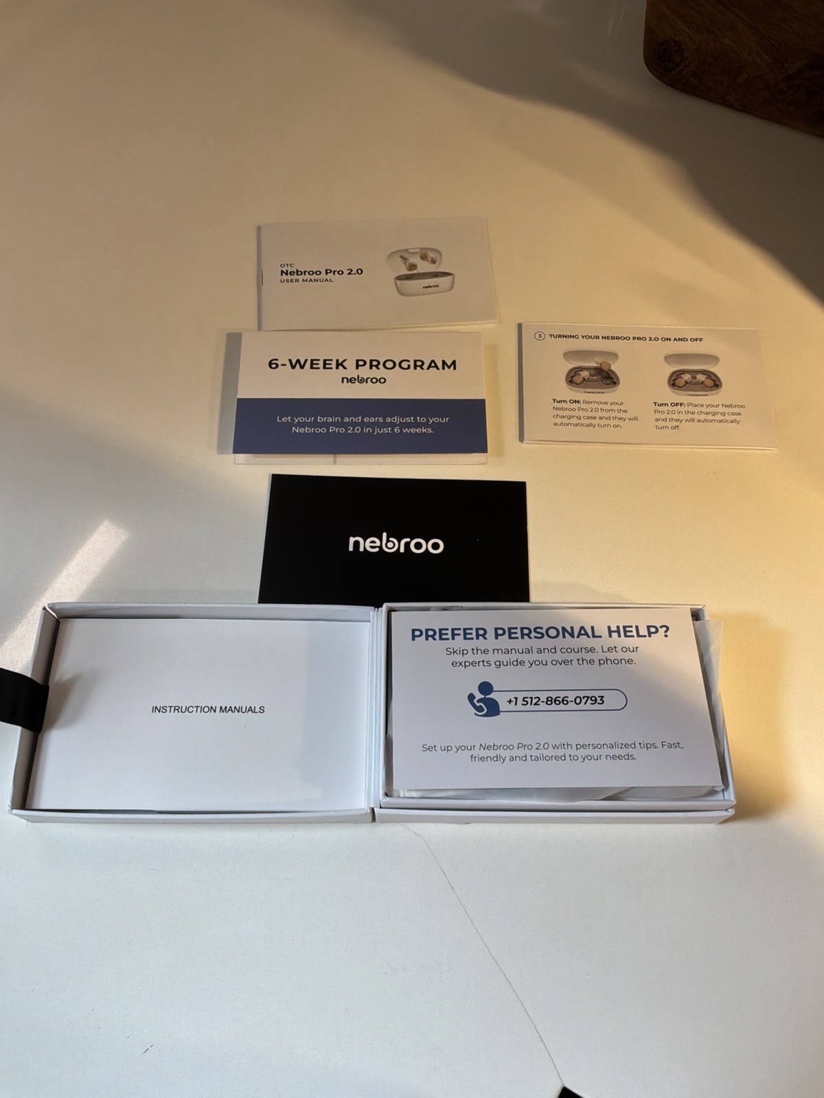Nebroo Pro 2.0 OTC Rechargeable Hearing Aids Complete In Box Open Box