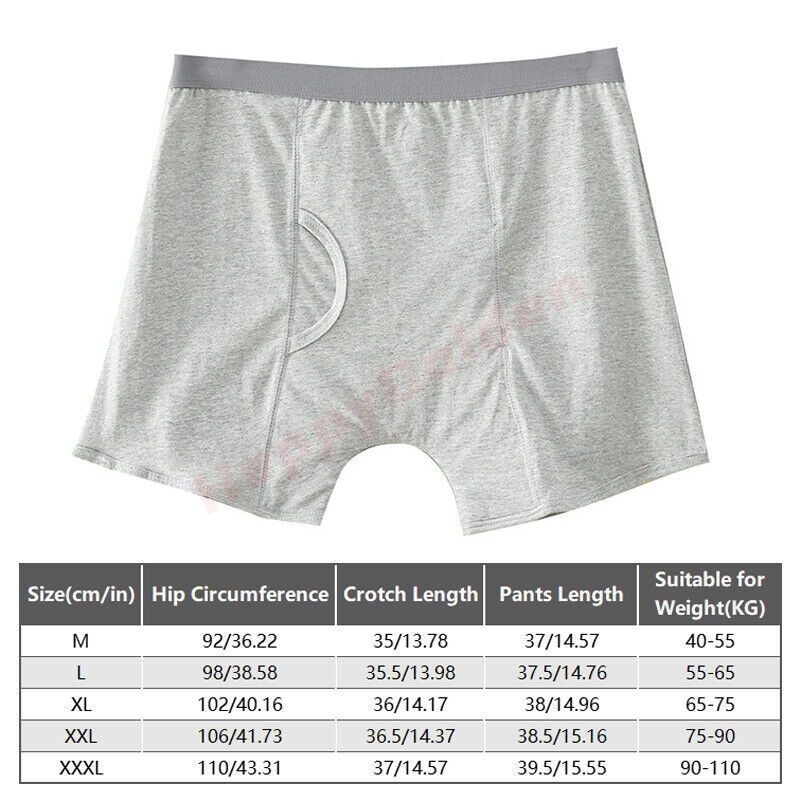 2 Pack Men Leak-Proof Underwears Pants Leakage Prevention for Elderly Patients