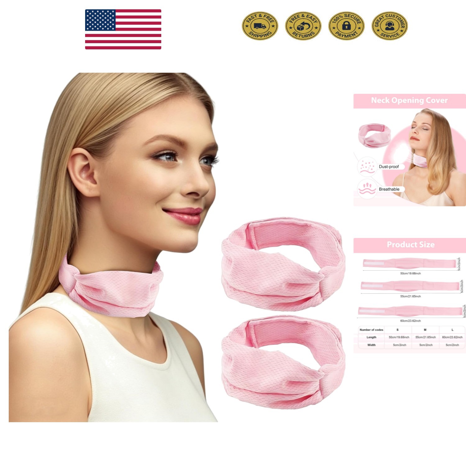 2-Pack Adjustable Breathable Stoma Covers for Tracheostomy Care – Large Size