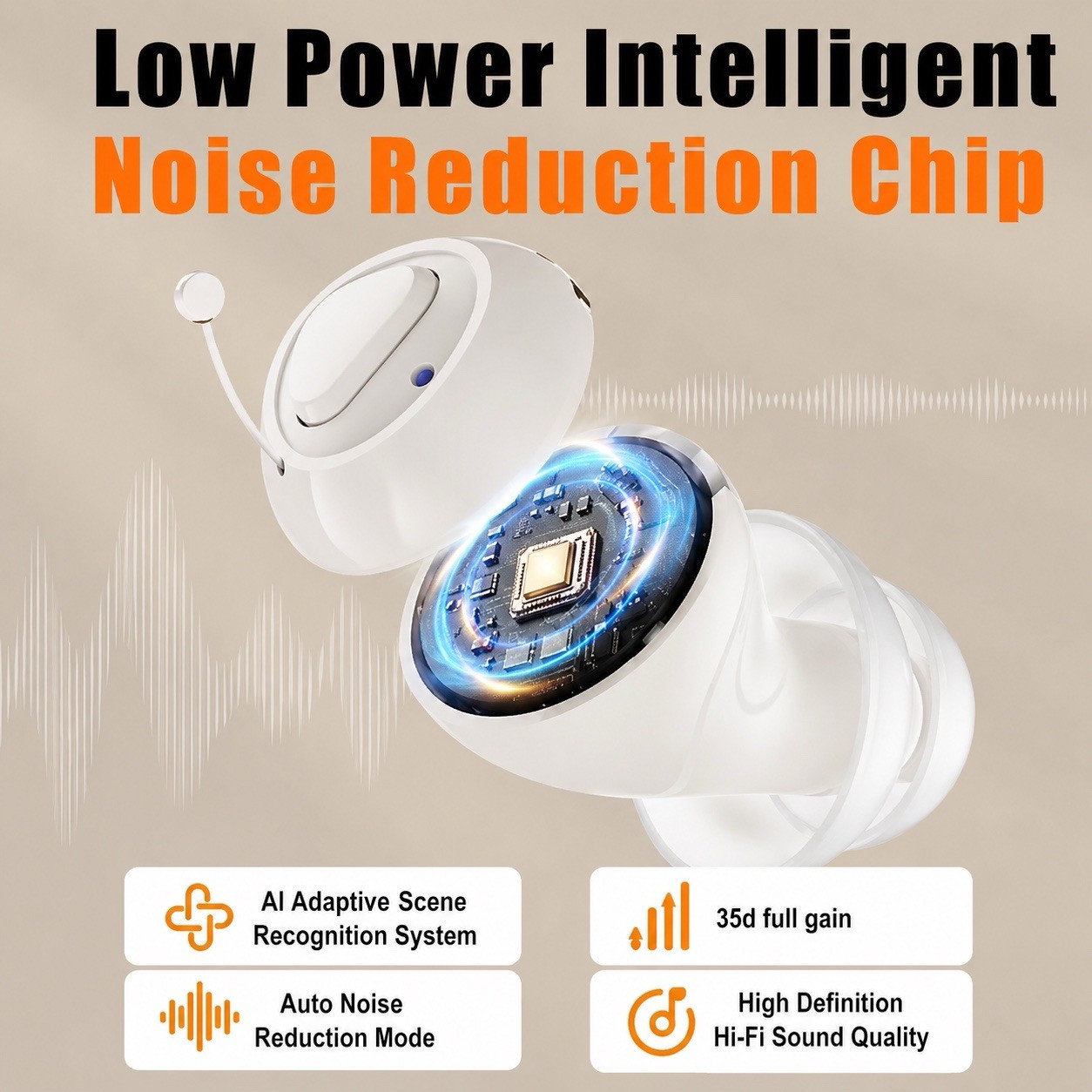 Flaygo Pro Hearing Aids Smart Noise Reduction Rechargeable Pair