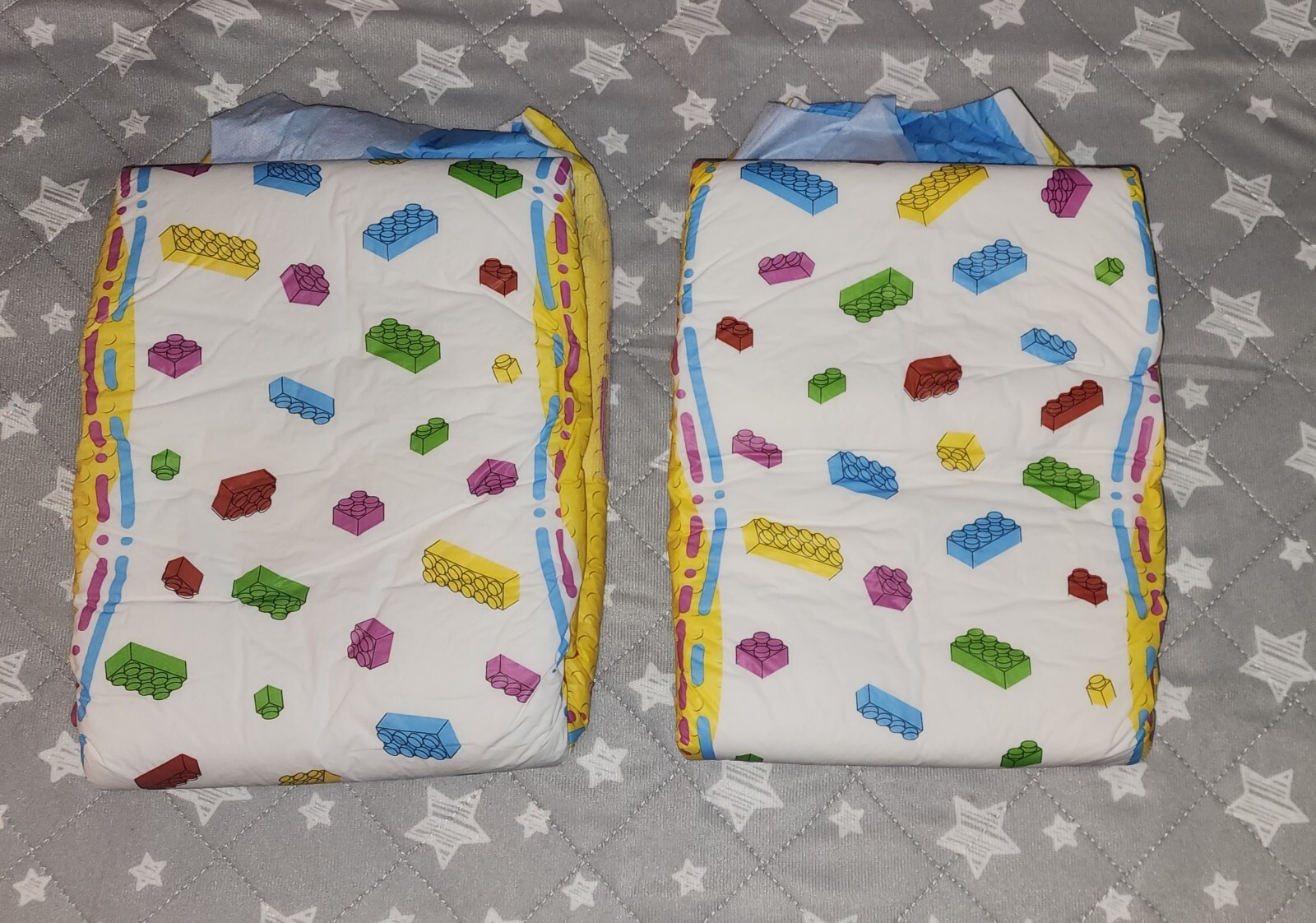 Kiddo Let’s Build Lot of 2 Adult Abdl Diapers Size Large