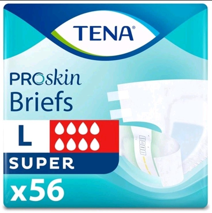 TENA ProSkin Super Incontinence Adult Diapers Maximum Absorbency Size Large 56CT