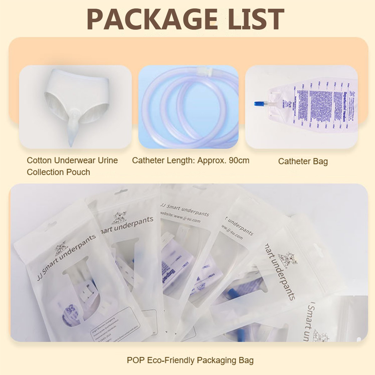 Wearable Urine Collector for Men with Silicone Urine Cup Cotton Briefs, 2* 800ml