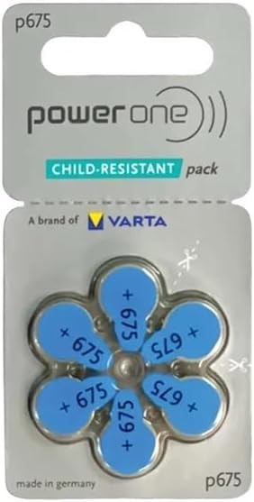 Powerone P675 Hearing Aid Batteries – Long-Lasting 1.45V Zinc Cells, 6 Pack
