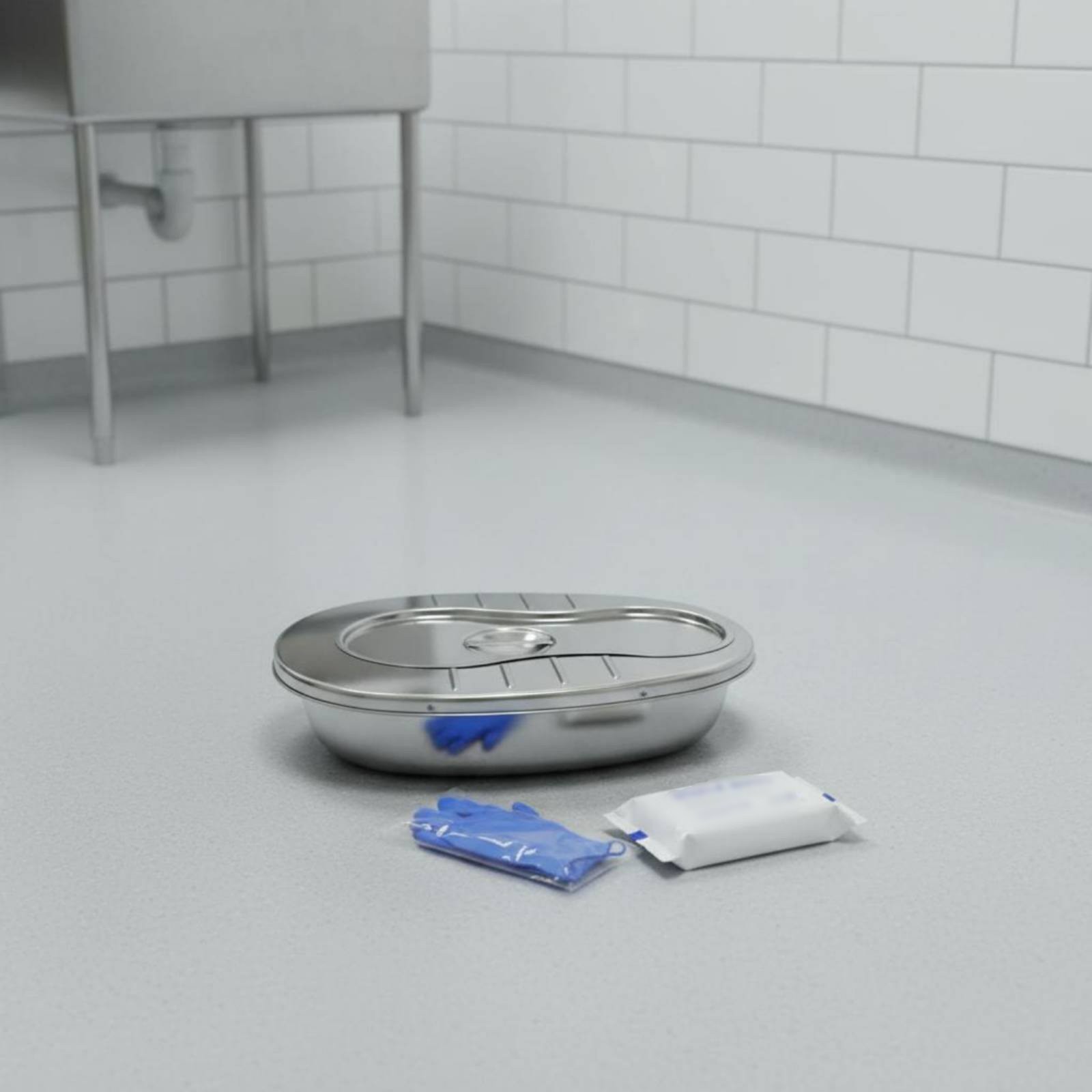 Stainless Steel Bedpan Easy to Clean Metal Commode Pan Sturdy Duty for Patients