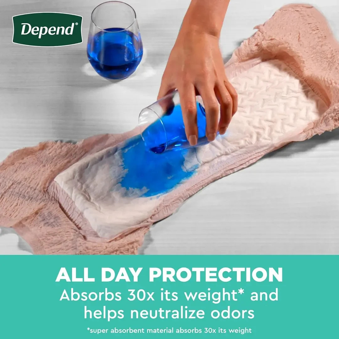 Depend Fresh Protection Womens Medium Incontinence Underwear Blush 60ct