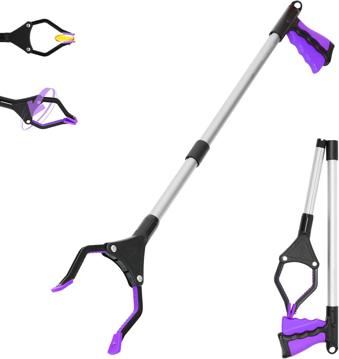 32 Inch Folding Reacher Grabber Tool with Magnet for Seniors, Disabled, afte…