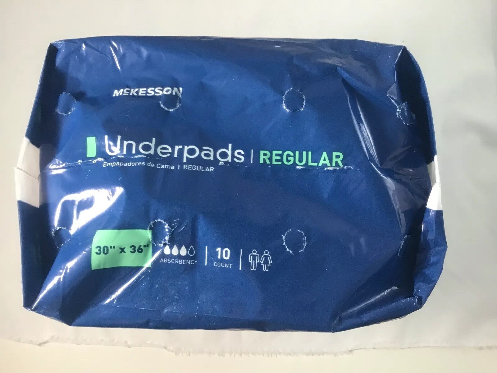 McKesson Underpads Regular 30″ x 36″ Moderate Absorbency 10 Count UPMD3036