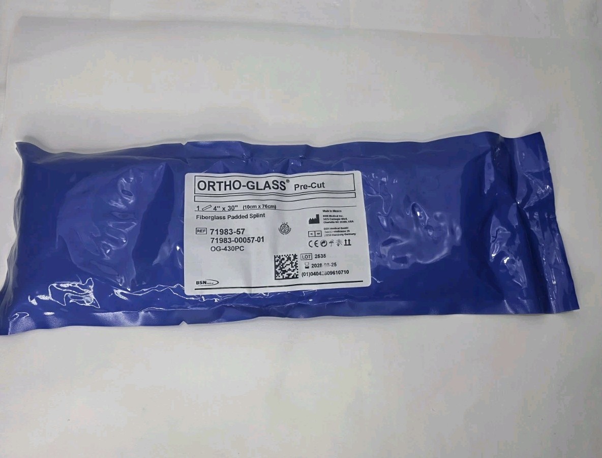 Ortho-Glass Fiberglass Padded Splint – Pre-Cut 4″ x 30″ (10 cm x 76 cm) Exp 28