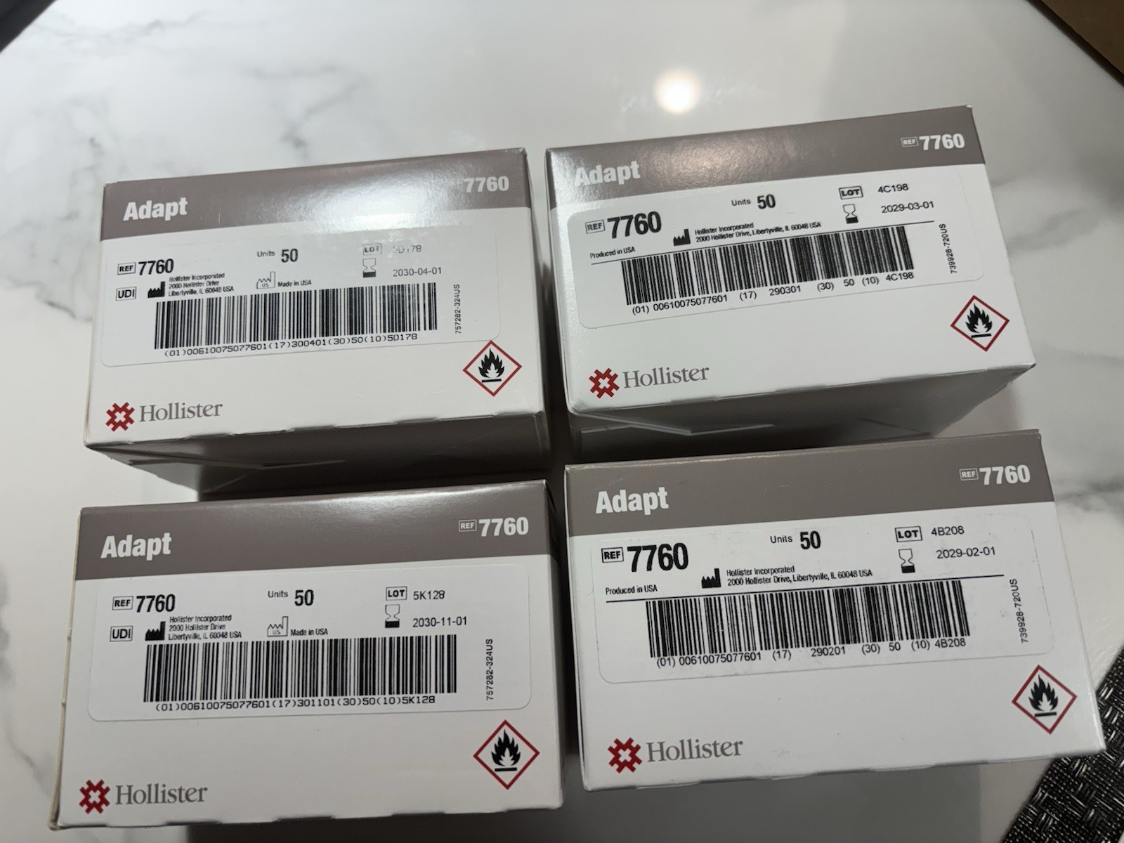 4 BOXES Hollister 7760 Adapt No Sting Universal wipes Exp. 2029/2030-50 BX