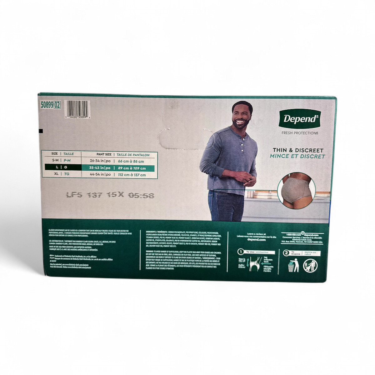 Depend Fresh Protection Adult Incontinence Underwear Men’s Large – 84 Count