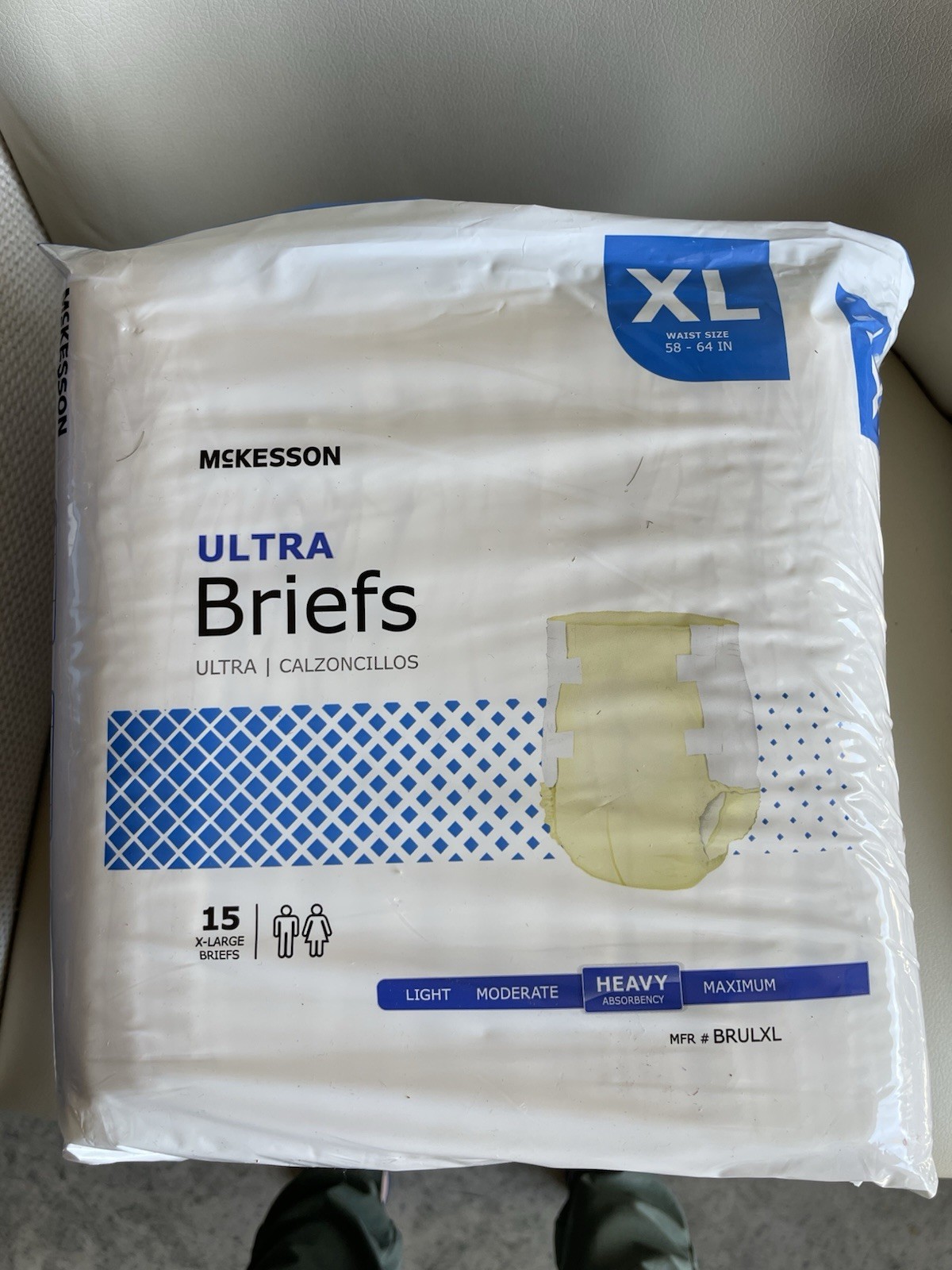 Mckesson Ultra Briefs, Heavy Absorbency, XL | 15 Count