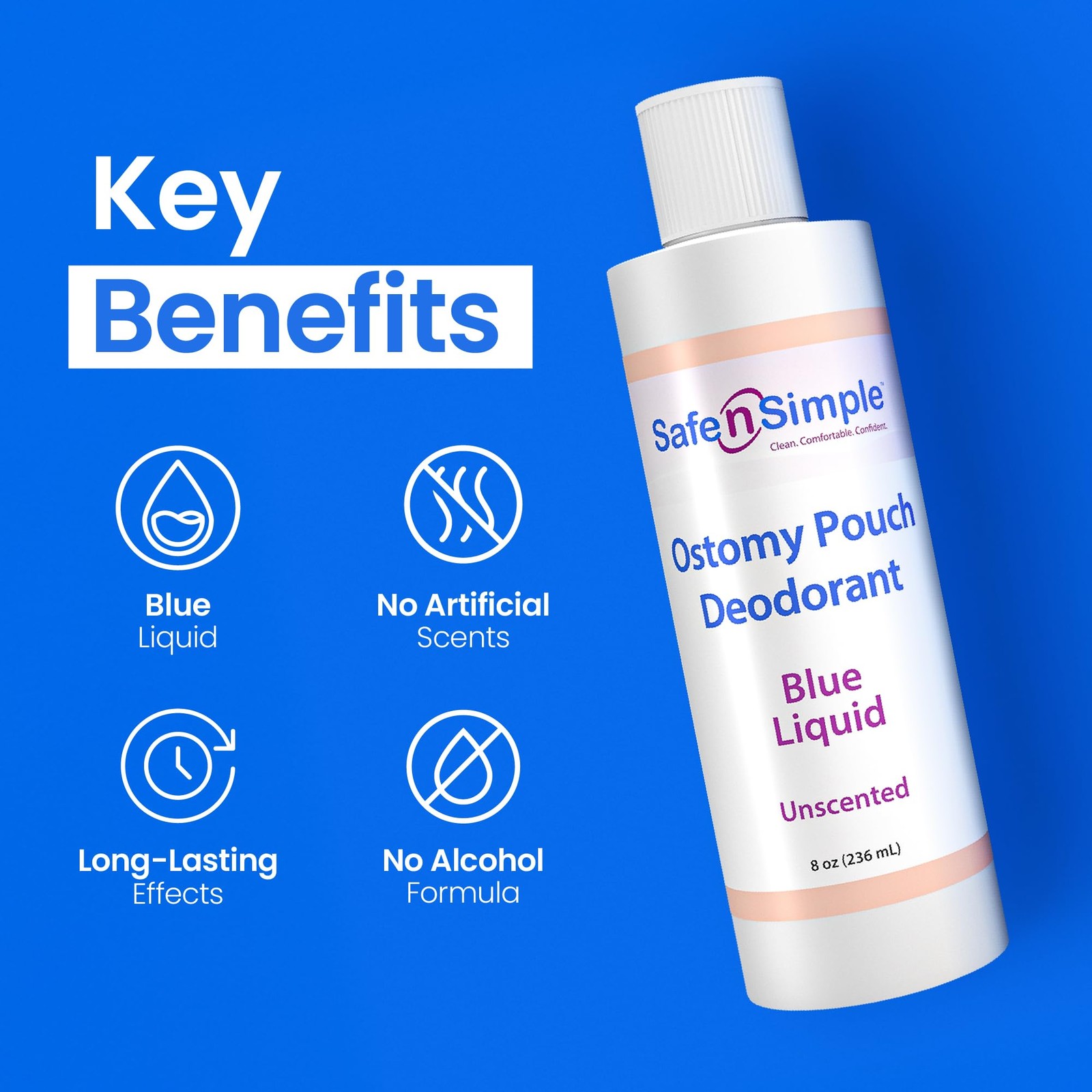 Ostomy Deodorant Classic Blue Odor Eliminator Pouch Colostomy Bag Deodorizer 8
