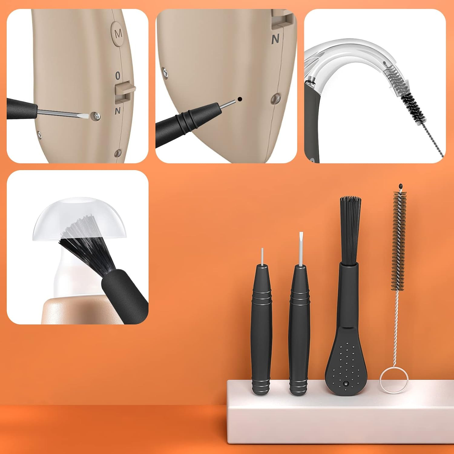 Hearing Aid Cleaning Kit with Cleaning Wipes – Hearing Aid Cleaning Tools Includ