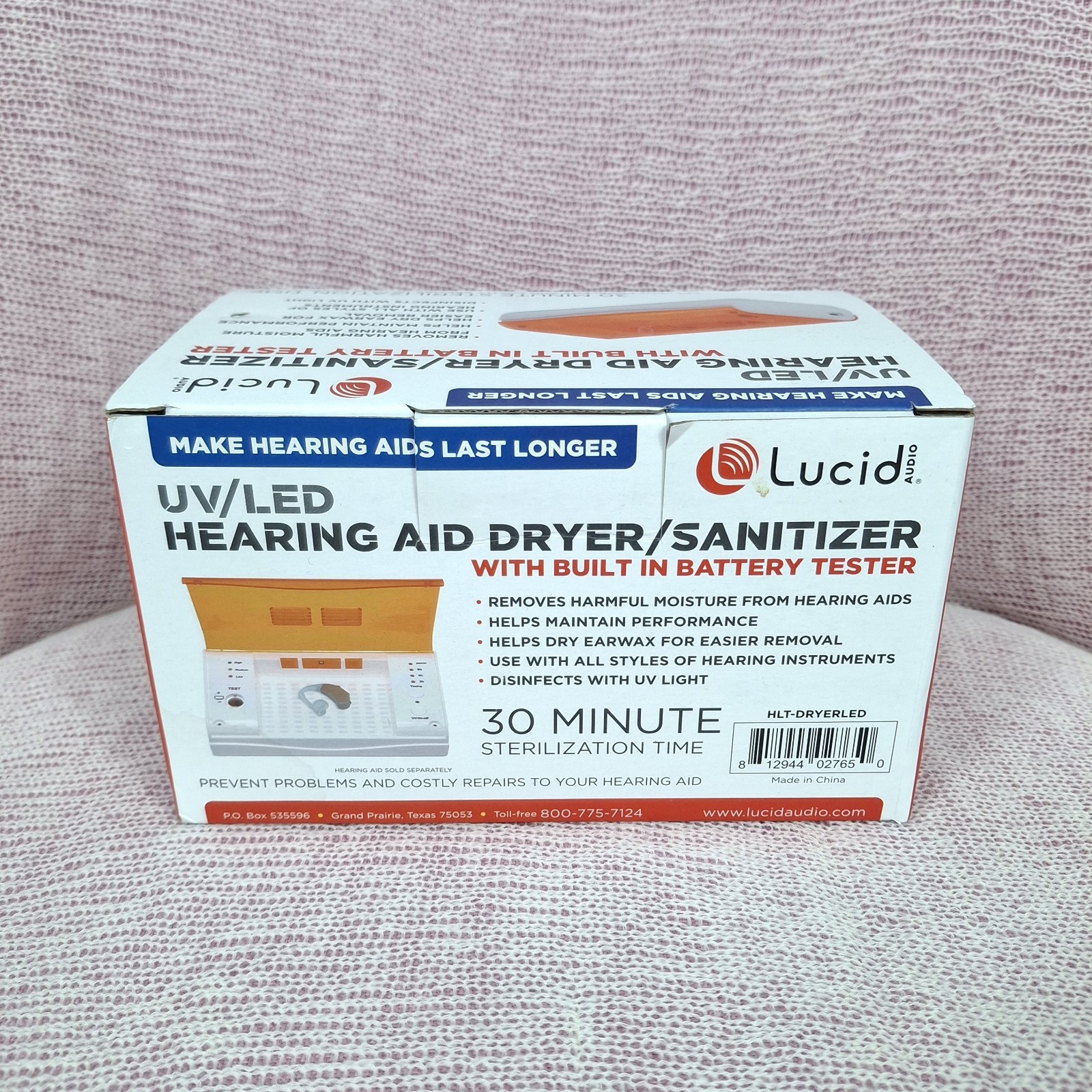 Lucid Audio UV LED Hearing Aid Dryer Sanitizer Battery Tester New Open Box HLT-D