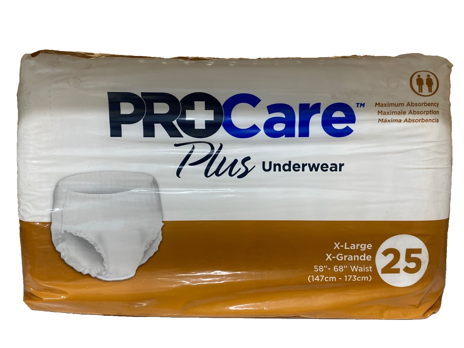 Procare Plus underwear XL (58”-68” waist) 25 count pk