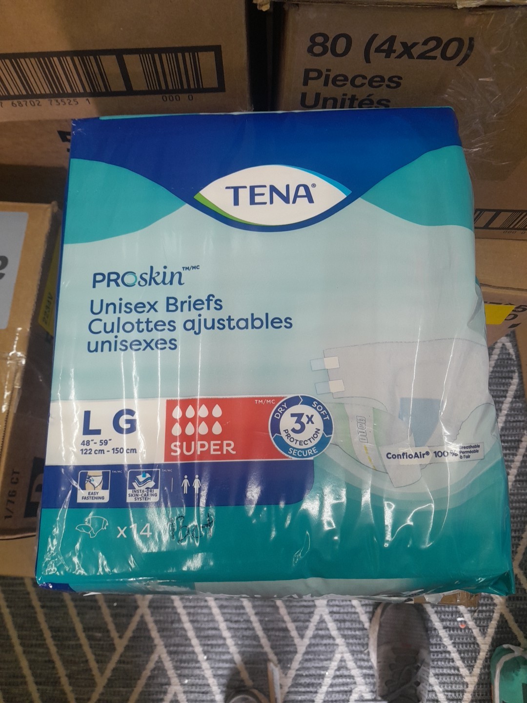 Tena Proskin Unisex Briefs 13 Count Super Absorbency Size Large