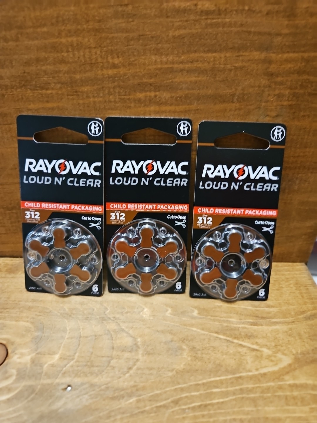 3 Packs 18 Cells Rayovac Loud n’ Clear Hearing Aid Batteries 312CR-6LNCUS – L1