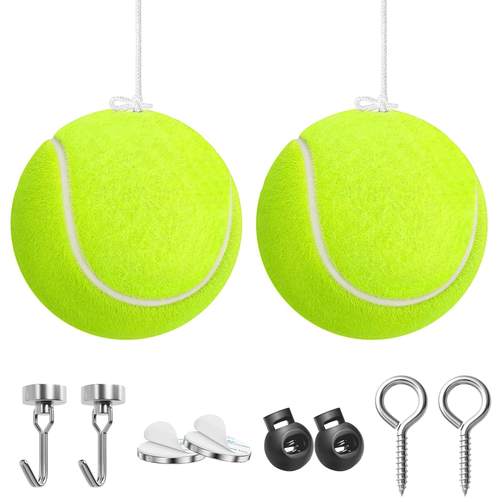 Garage Parking Aid with Magnetic & Screw Hooks, 2 Pack Tennis Ball Parking As…