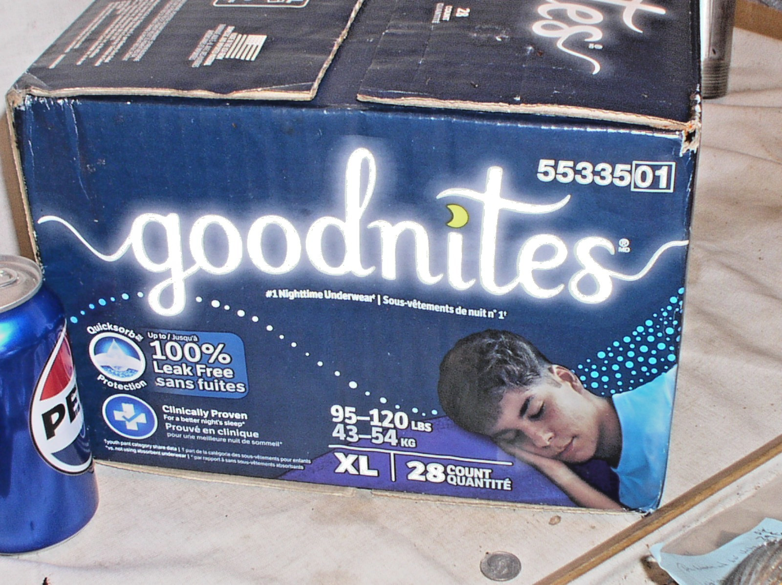 SEALED 28 CT. BOYS GOODNITES NIGHTTIME LEAK FREE UNDERWEAR DIAPERS XL 95-140 LBS