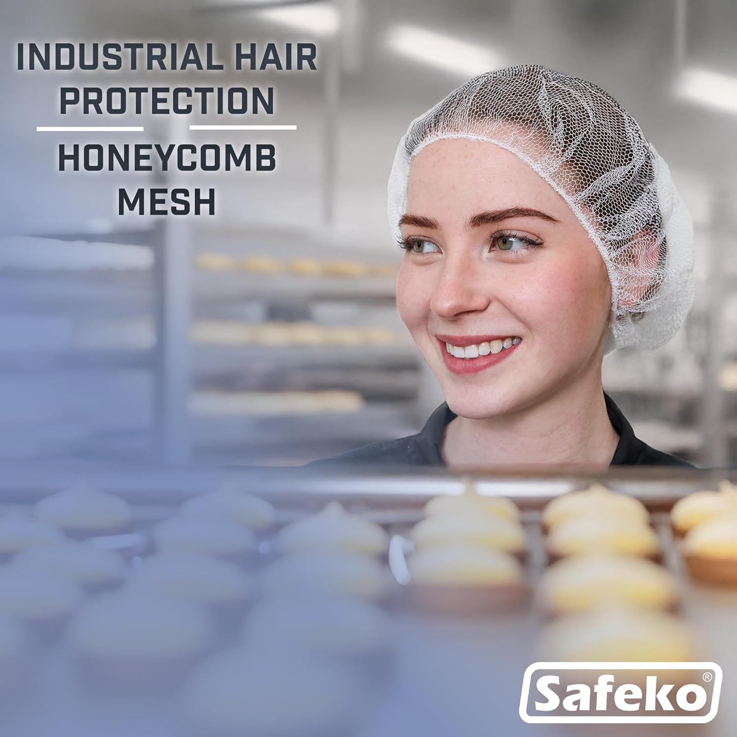 Disposable Honeycomb Nylon Hair Nets | Breathable | 100 Count [WHITE | 21”]