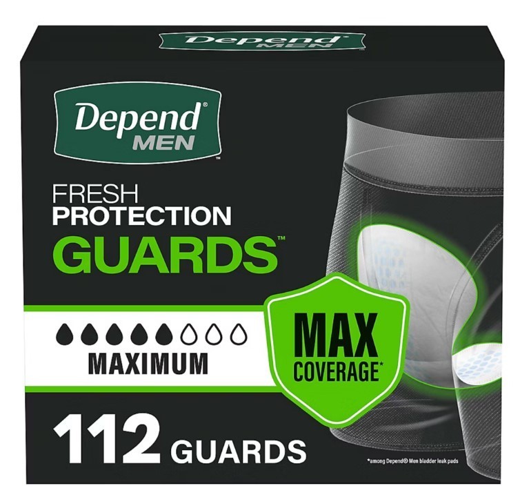 2 Boxes Depend Incontinence MAXIMUM Absorbency Pads for Men 104 Count Each