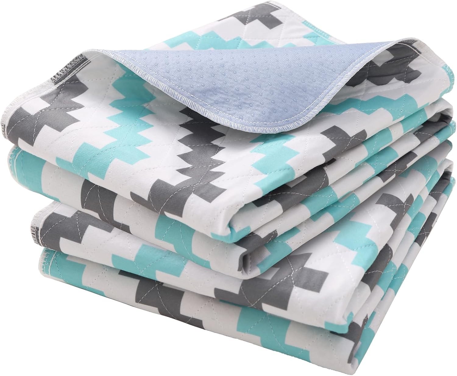2 Pack Washable Bed Pads, 34 x 56, Incontinence, Waterproof, Anti-Slip, Wave