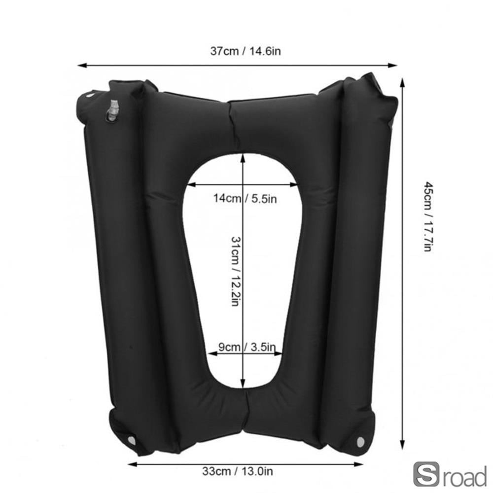 Inflatable Donut Seat Cushion Tailbone Hemorrhoid Pressure Relief Chair Pad