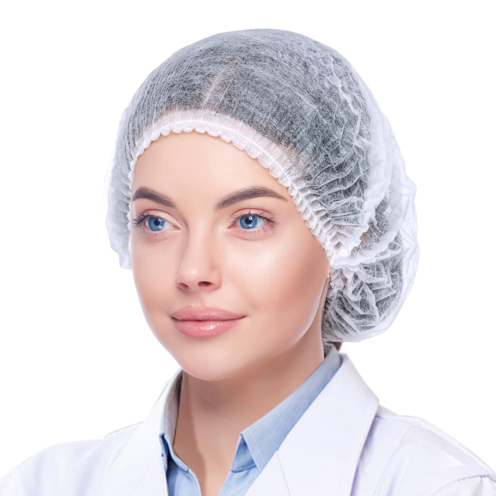 120 Pcs Disposable Bouffant Caps, 21″ Hair Nets for Men and Women White