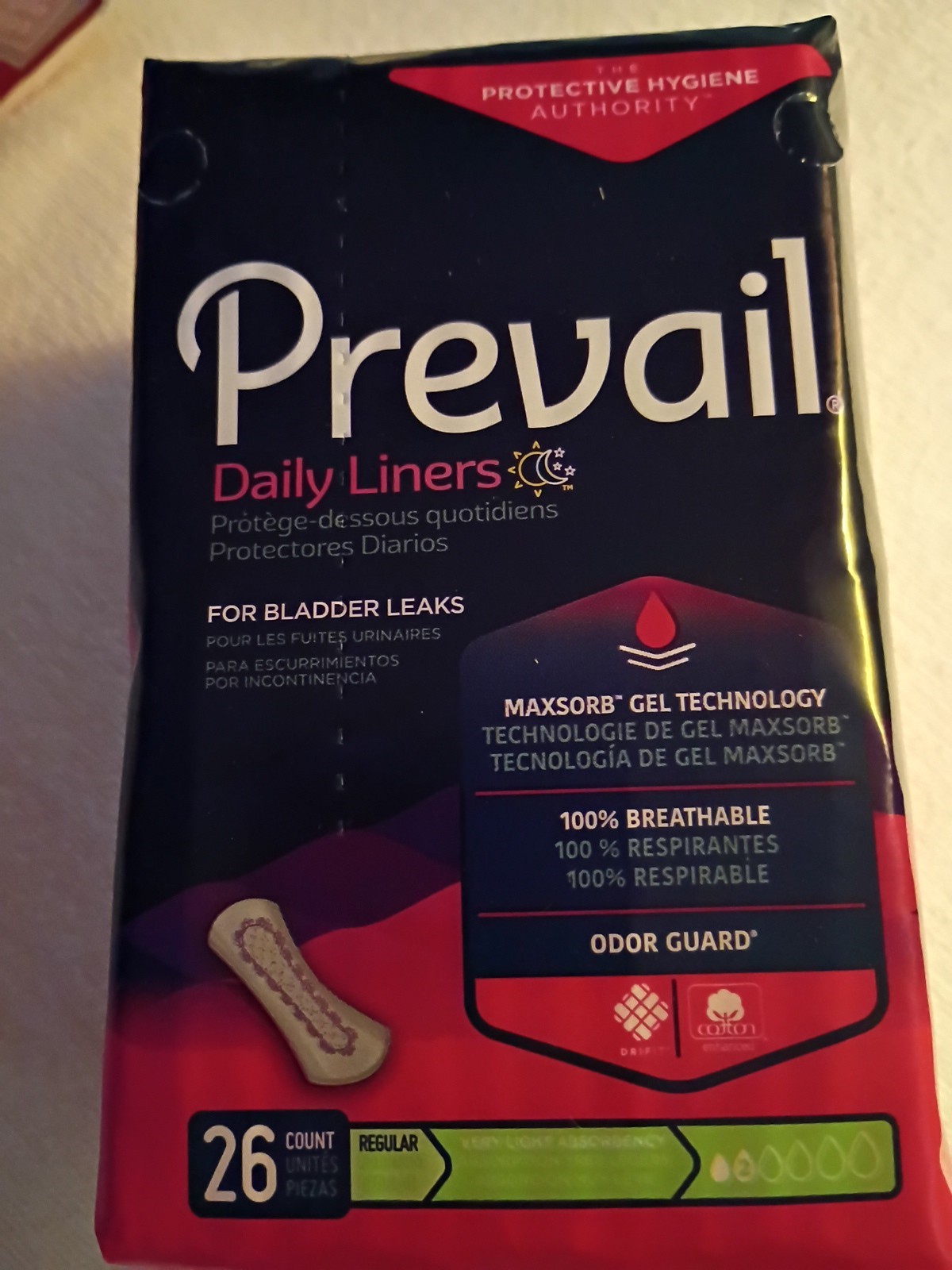 Prevail Daily Women’s Incontinence Bladder Control Pads Liners Regular / Long ✅
