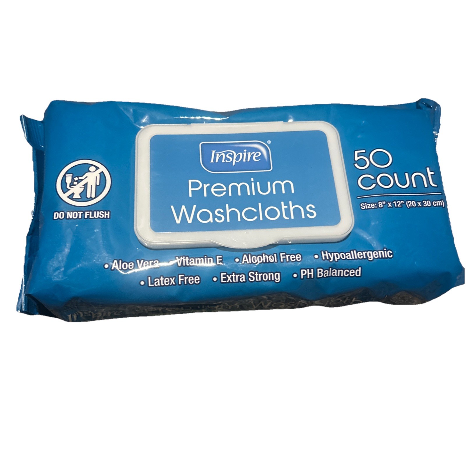 50 Count Inspire Adult Wet Wipes 8″x12″ Wash Cloths Incontinence Cleansing