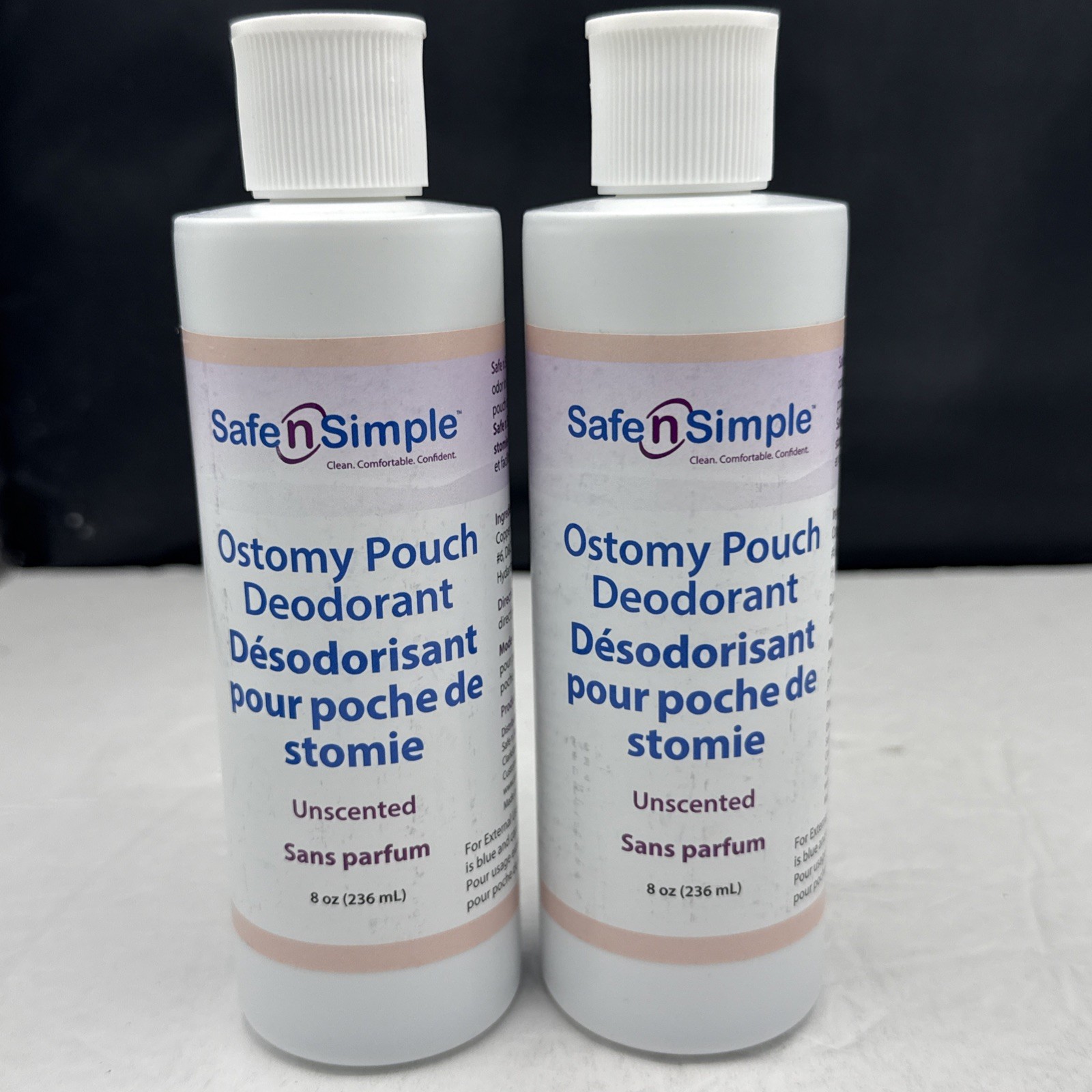 2 Safe n’ Simple #SNS40208 Ostomy Pouch Deodorant Unscented 8oz new Fresh