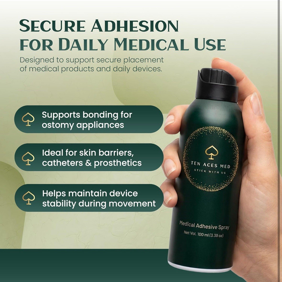 **CASE OF 12** Ten Aces Med 7730 Ostomy Prosthetic Adhesive Spray