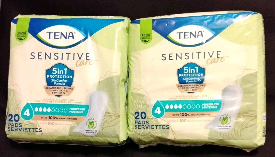 Tena Intimates Pads Women Sensitive Care Aloe Vitamin E 4 Moderate 40 Count