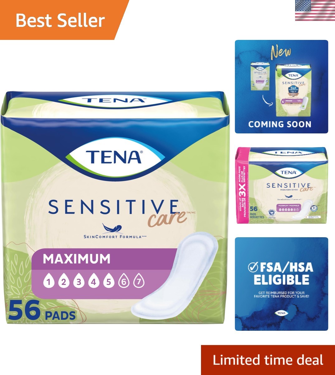 Dermatologically Approved Incontinence Pads for Women – 56 Count, Regular Size