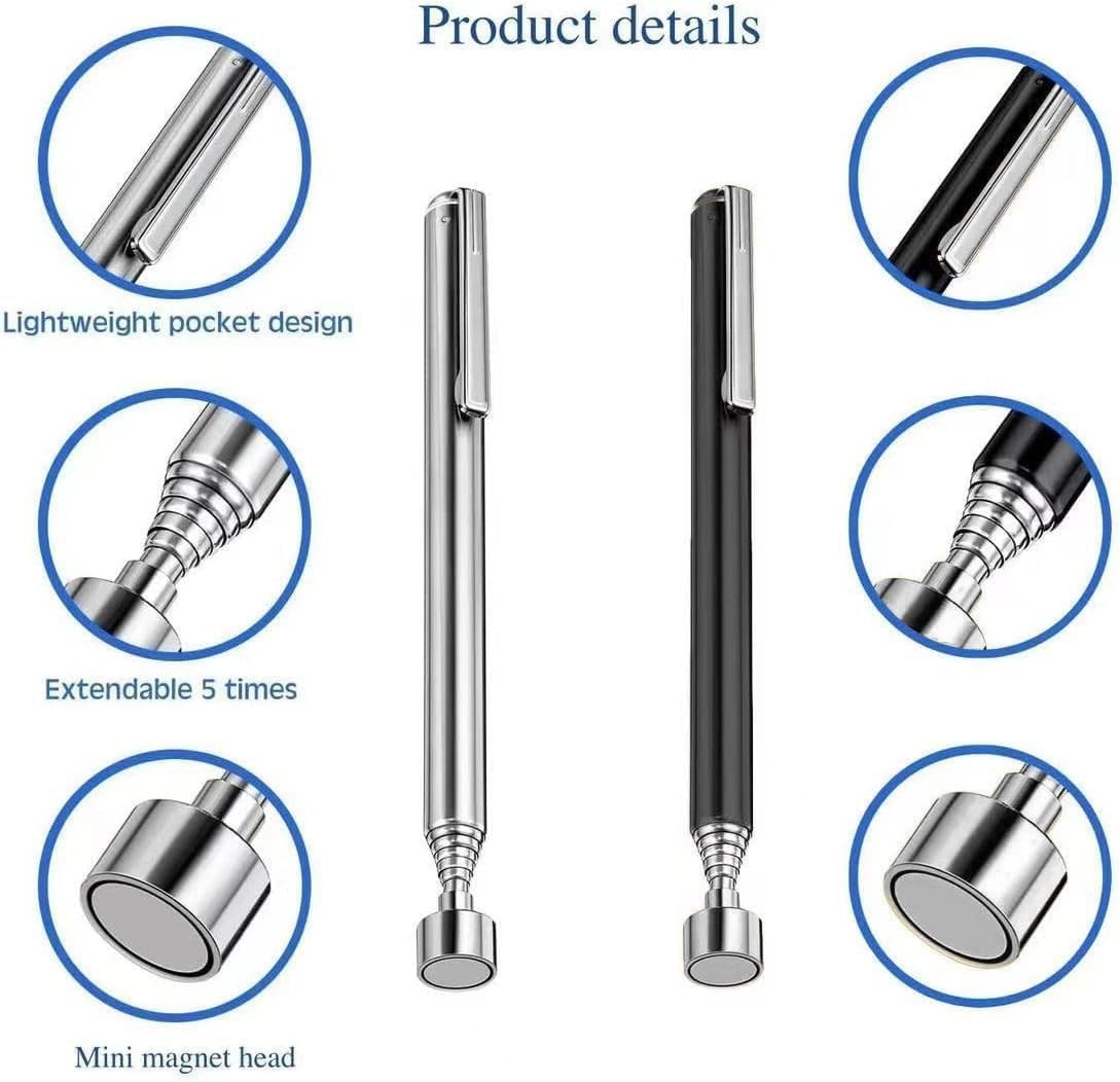 2x Magnetic Telescoping Pick-Up Tool 25 Inch 3 Lb Extendable Reacher