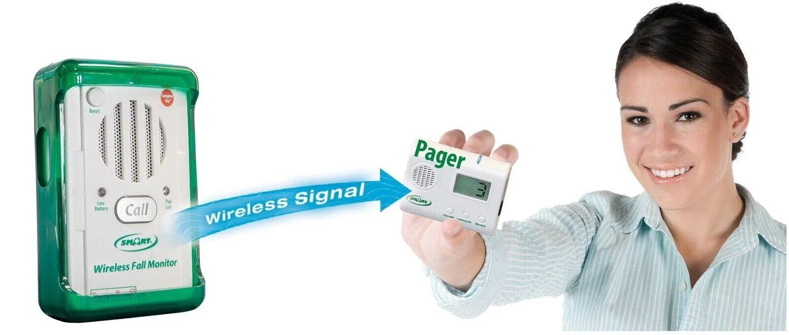 Wireless Pager – No Alarm Noise in Patient’s Room & Cordless Shair Sensor Pad